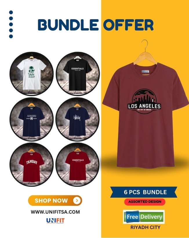 unisex t-shirt 6 pcs bundle offer