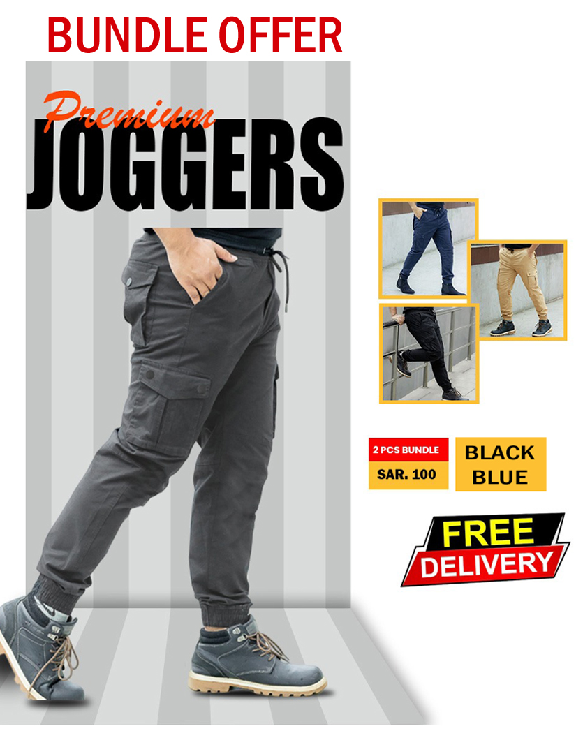 unifit 6 pocket joggers - bundle offer black & blue